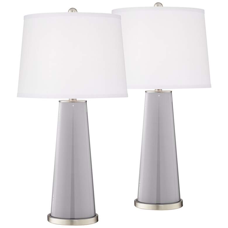 Image 2 Swanky Gray Leo Table Lamp Set of 2 with Dimmers