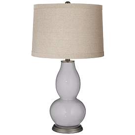 Image1 of Swanky Gray Linen Drum Shade Double Gourd Table Lamp
