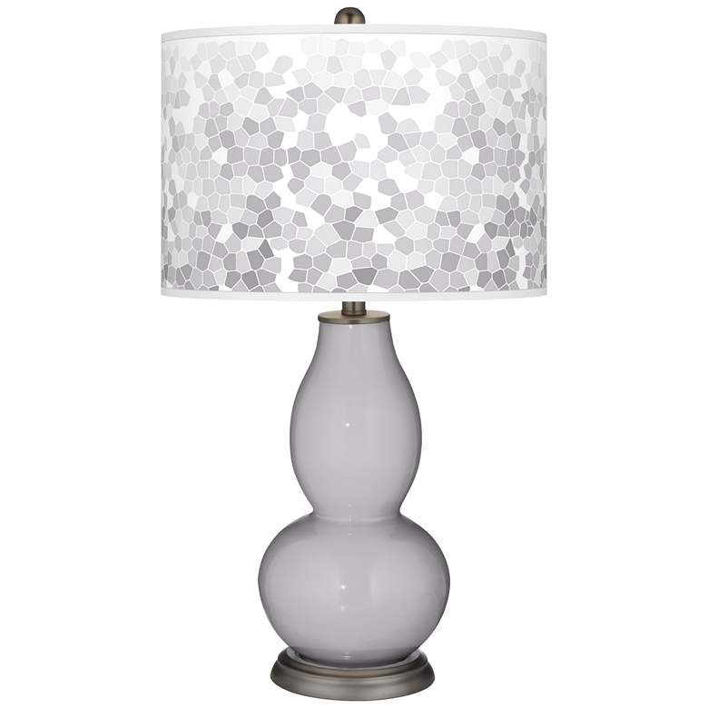 Image 1 Swanky Gray Mosaic Giclee Double Gourd Table Lamp