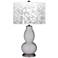 Swanky Gray Mosaic Giclee Double Gourd Table Lamp