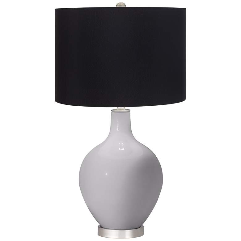 Image 1 Swanky Gray Ovo Table Lamp with Black Shade