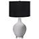 Swanky Gray Ovo Table Lamp with Black Shade