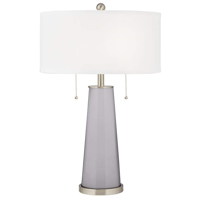 Image 2 Swanky Gray Peggy Glass Table Lamp With Dimmer