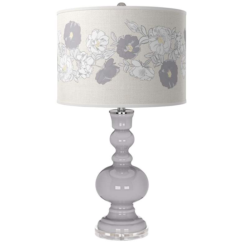 Image 1 Swanky Gray Rose Bouquet Apothecary Table Lamp