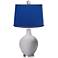 Swanky Gray - Satin Dark Blue Ovo Lamp with Color Finial