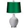 Swanky Gray - Satin Leaf Ovo Lamp with Color Finial