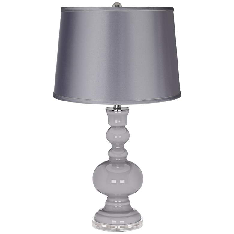 Image 1 Swanky Gray - Satin Light Gray Shade Apothecary Table Lamp