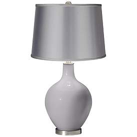 Image1 of Swanky Gray - Satin Light Gray Shade Ovo Table Lamp