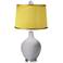 Swanky Gray - Satin Yellow Ovo Table Lamp with Color Finial