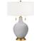 Swanky Gray Toby Brass Accents Table Lamp