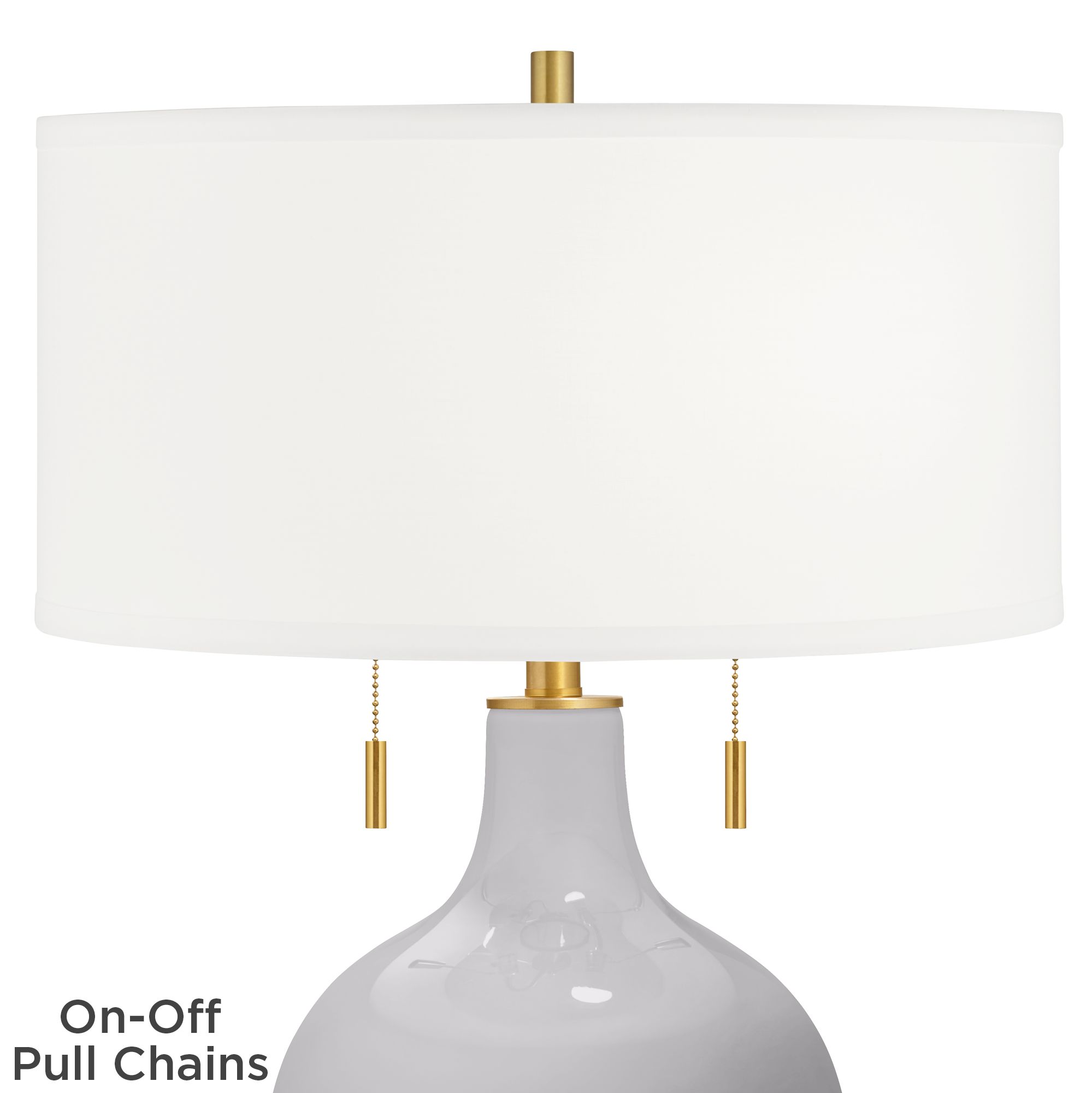 Image 2 Swanky Gray Toby Brass Accents Table Lamp more views