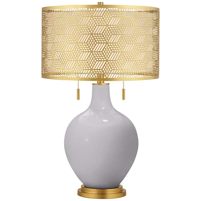 Image 1 Swanky Gray Toby Brass Metal Shade Table Lamp