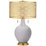 Swanky Gray Toby Brass Metal Shade Table Lamp