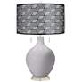 Swanky Gray Toby Table Lamp With Black Metal Shade