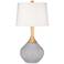 Swanky Gray Wexler Table Lamp with Dimmer
