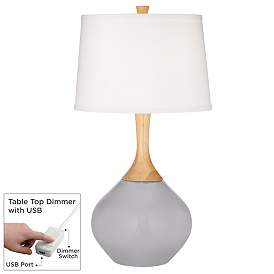 Image1 of Swanky Gray Wexler Table Lamp with Dimmer