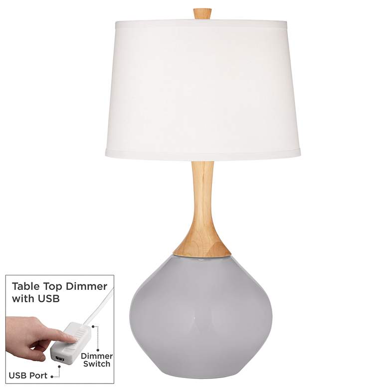 Image 1 Swanky Gray Wexler Table Lamp with Dimmer