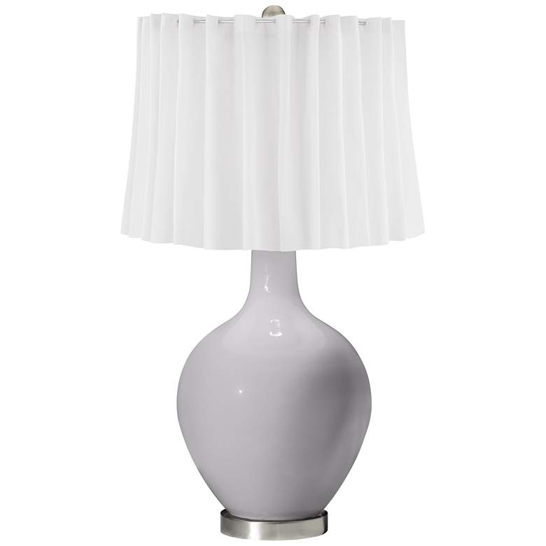 Image 1 Swanky Gray White Curtain Ovo Table Lamp