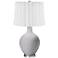 Swanky Gray White Curtain Ovo Table Lamp