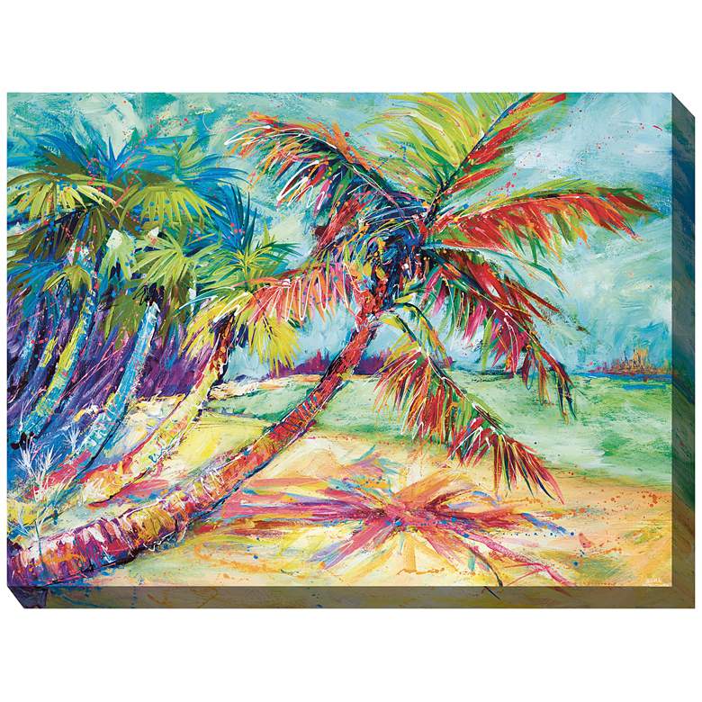Image 2 Swanky Palm 40" Wide Rectangular Outdoor Canvas Wall Art