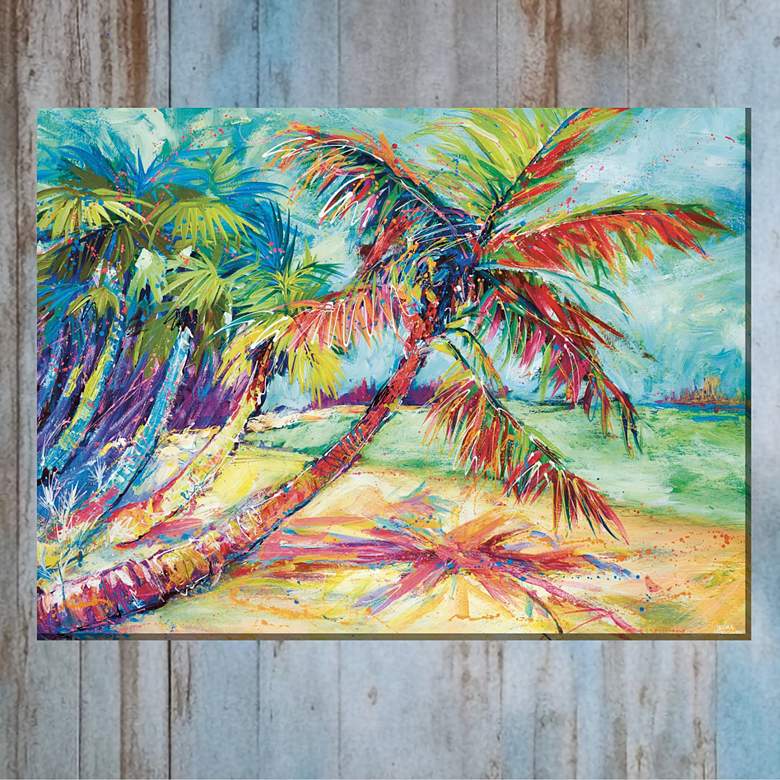 Image 1 Swanky Palm 40" Wide Rectangular Outdoor Canvas Wall Art