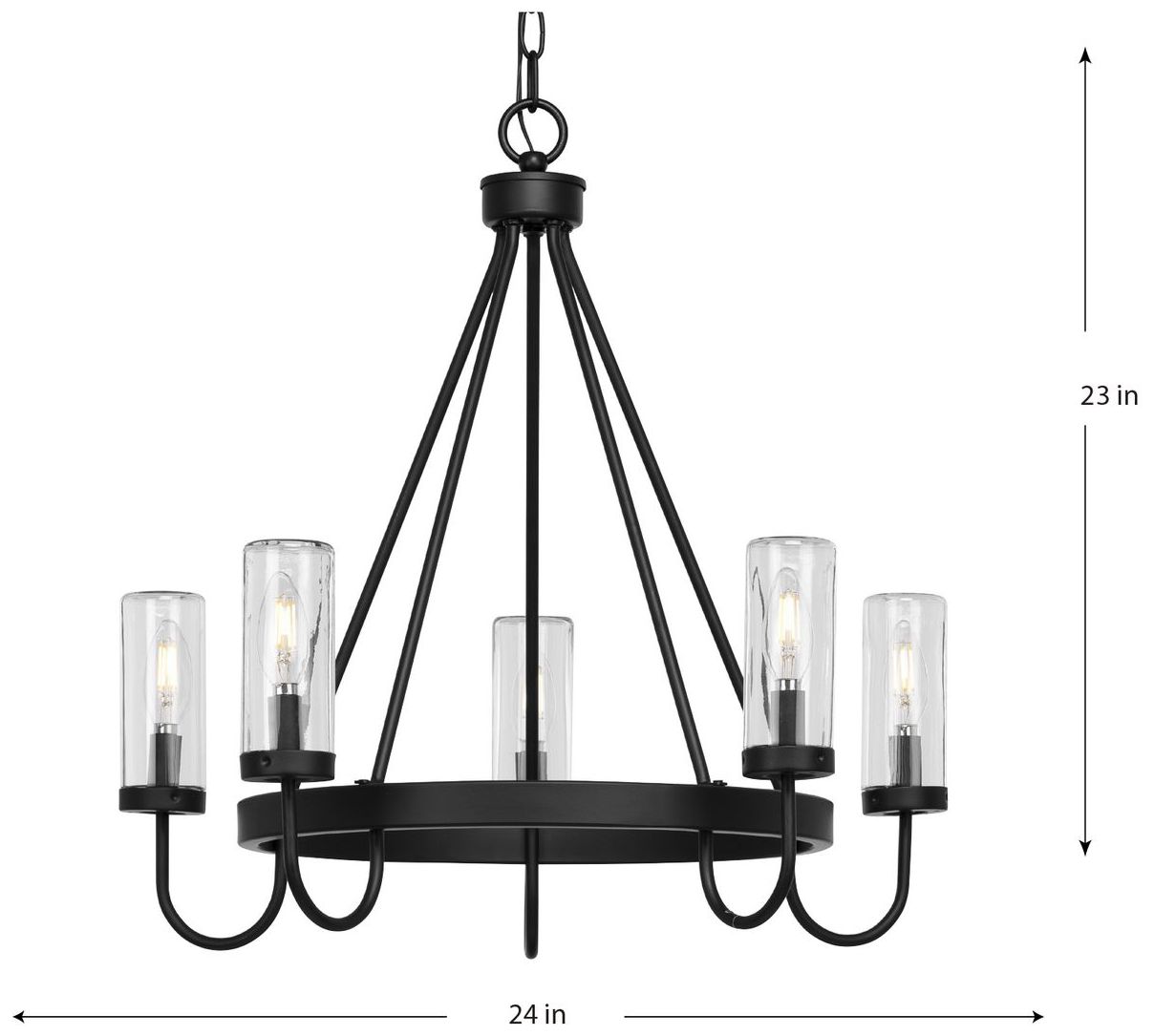 Image 5 Swansea Collection Five-Light 24" Round Outdoor Chandelier more views
