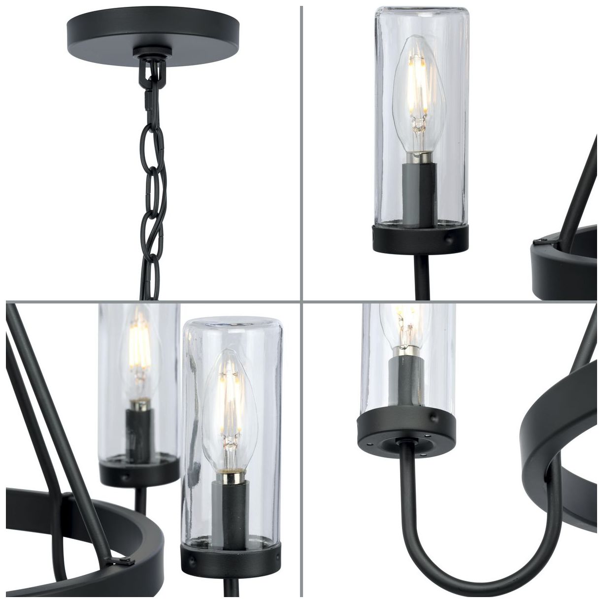 Image 7 Swansea Collection Five-Light 24" Round Outdoor Chandelier more views