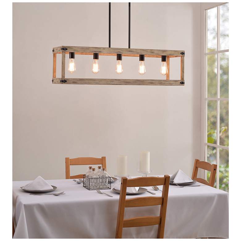 Image 6 Swanson 36.25" Wide 5-Light Graphite Island Light more views