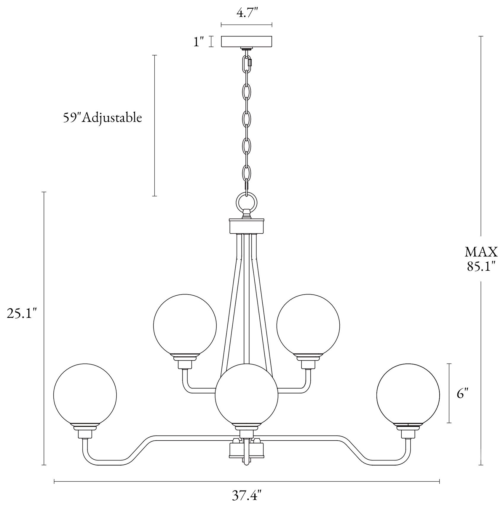 Image 2 Swarachic 8-Light Gold Glass Chandelier more views