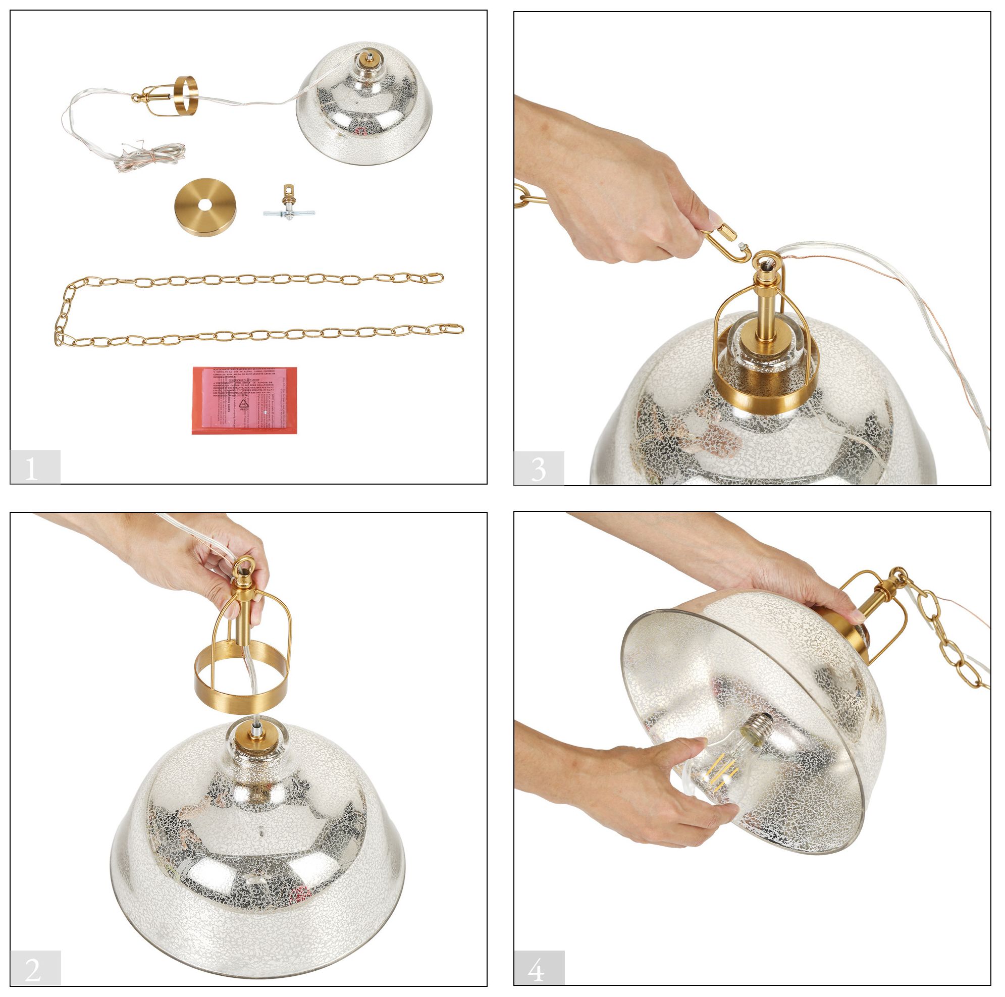 Swarajism 1-Light Glass Pendant Light