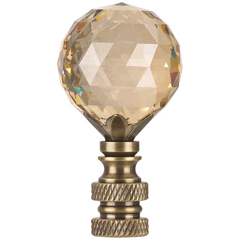 Image 1 Swarovski Champagne Crystal Ball Lamp Shade Finial