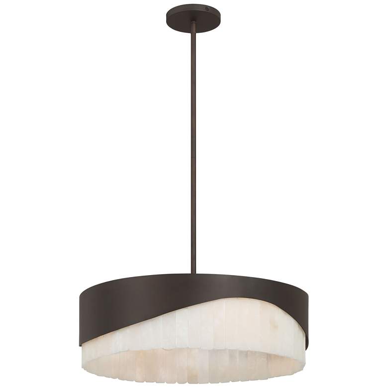 Image 2 Sway 20" Wide Dark Bronze 4-Light Drum Pendant