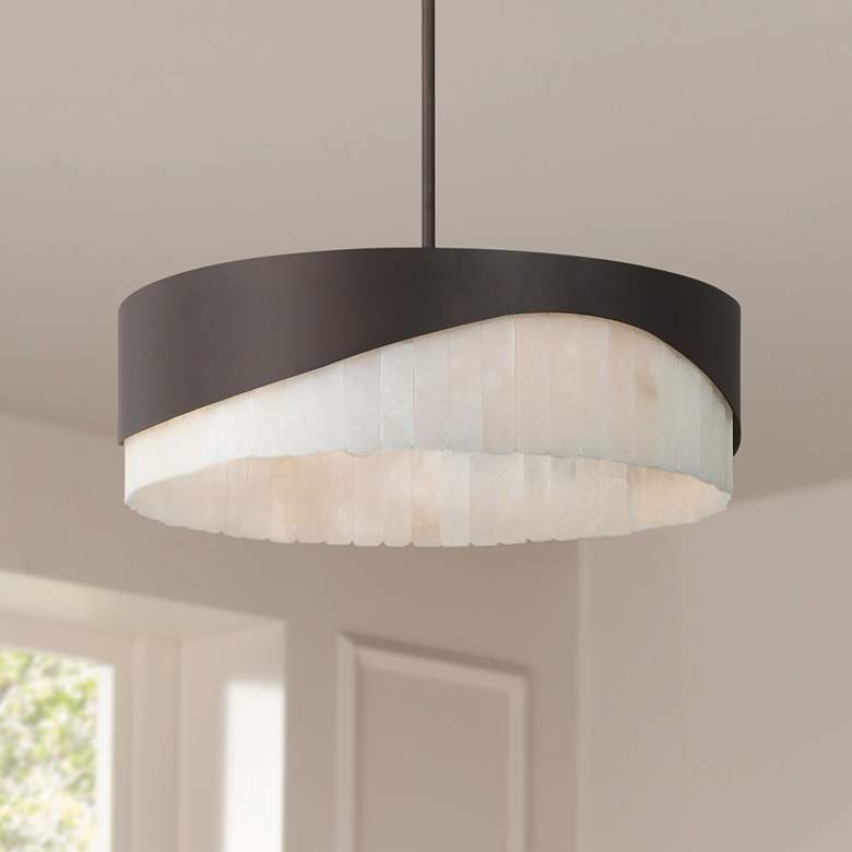 Image 1 Sway 20" Wide Dark Bronze 4-Light Drum Pendant