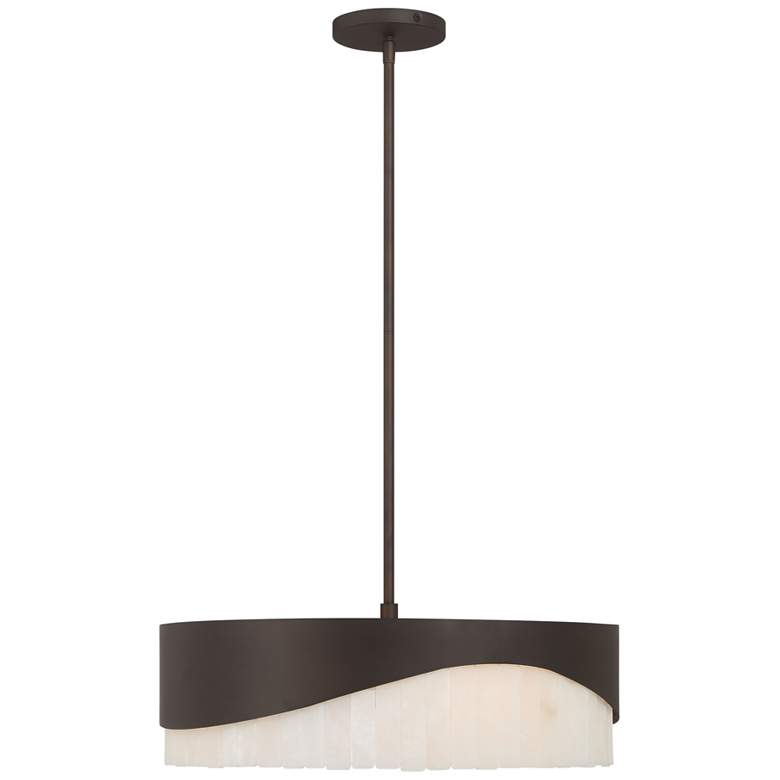 Image 3 Sway 20" Wide Dark Bronze 4-Light Drum Pendant more views