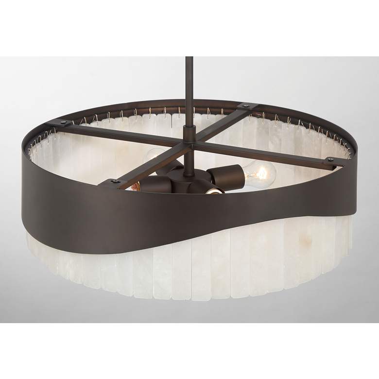 Image 4 Sway 20" Wide Dark Bronze 4-Light Drum Pendant more views