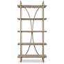 2_Sway 42"W Silver Leaf and Distressed Gray 4-Shelf Etagere