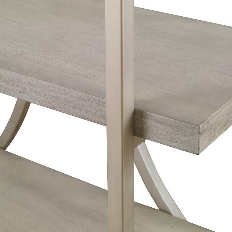 Image 3 Sway 42"W Silver Leaf and Distressed Gray 4-Shelf Etagere more views