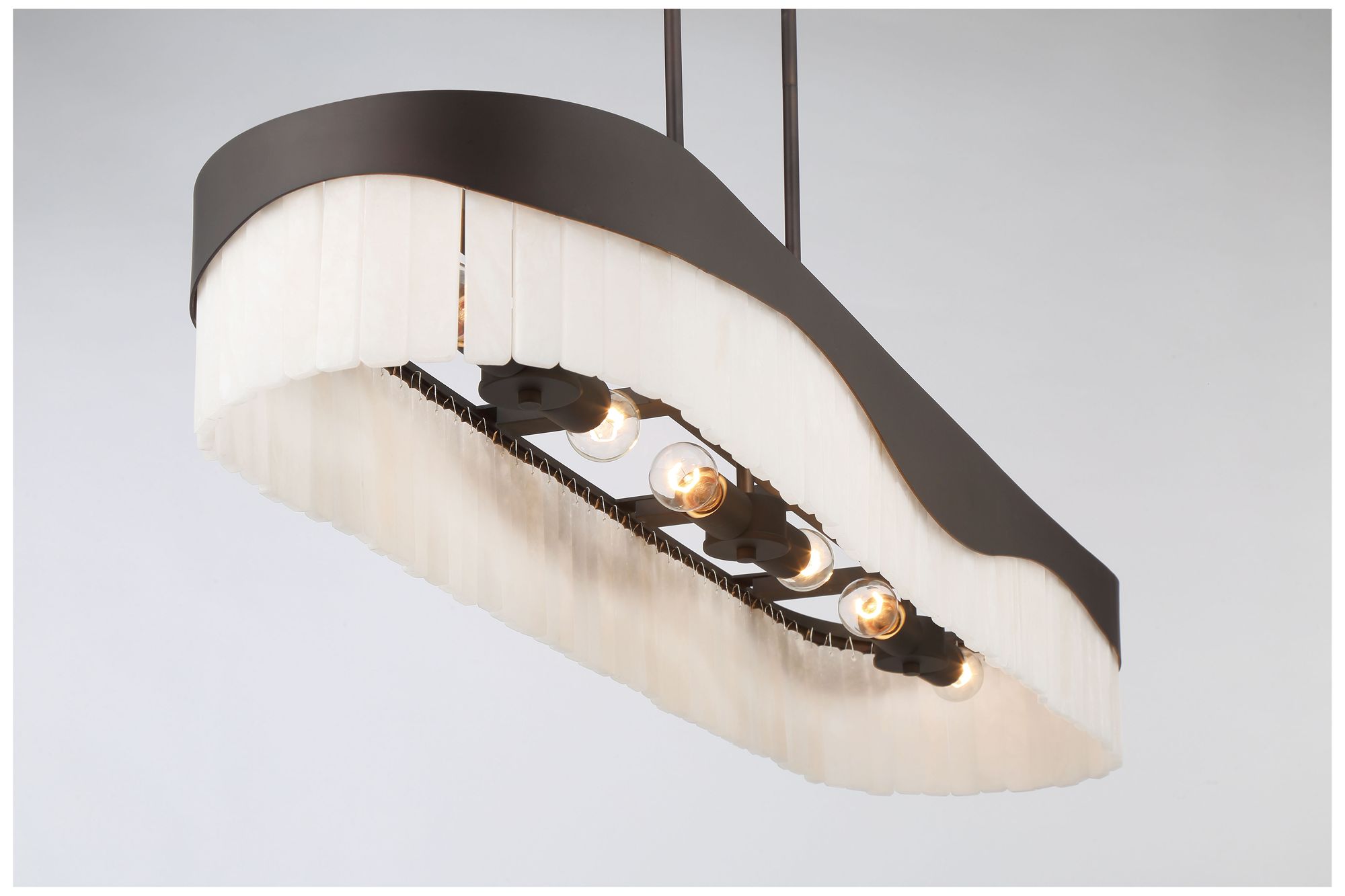 Image 5 Sway 48" Wide Dark Bronze 6-Light Island Pendant more views