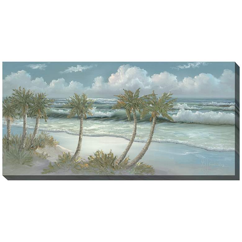Image 2 Swaying Palms 48" Wide Rectangular Outdoor Canvas Wall Art