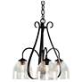 Sweeping Taper 18.4" Wide 3 Arm 3 Shade Black Chandelier With Water Gl