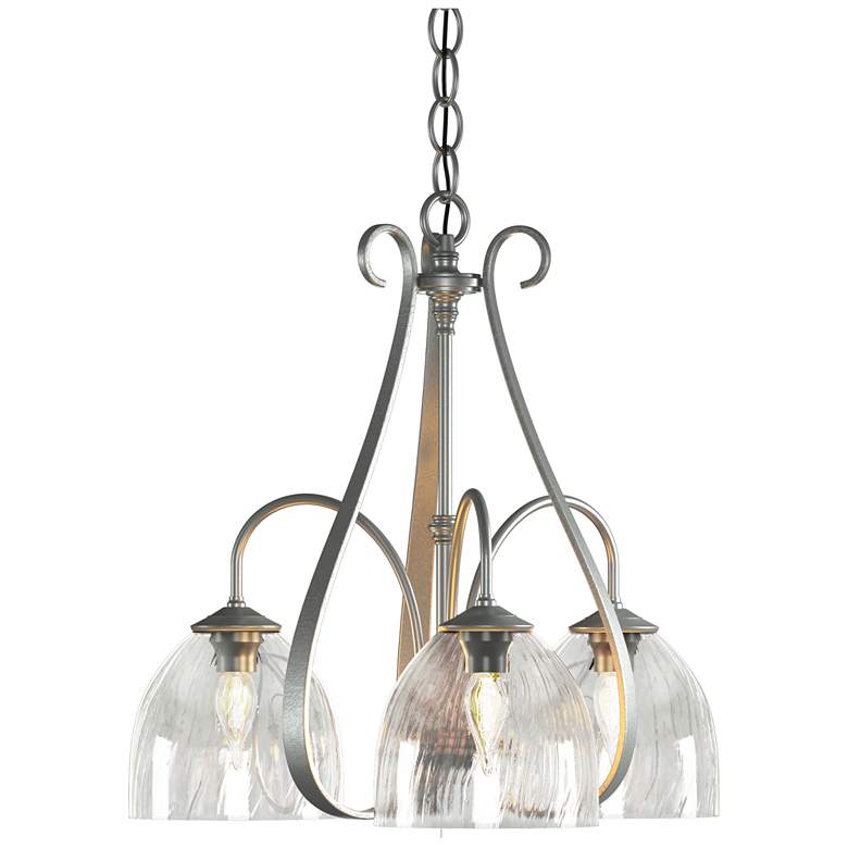 Image 1 Sweeping Taper 18.4"W 3 Arm 3 Shade  Chandelier w/ Water Glass