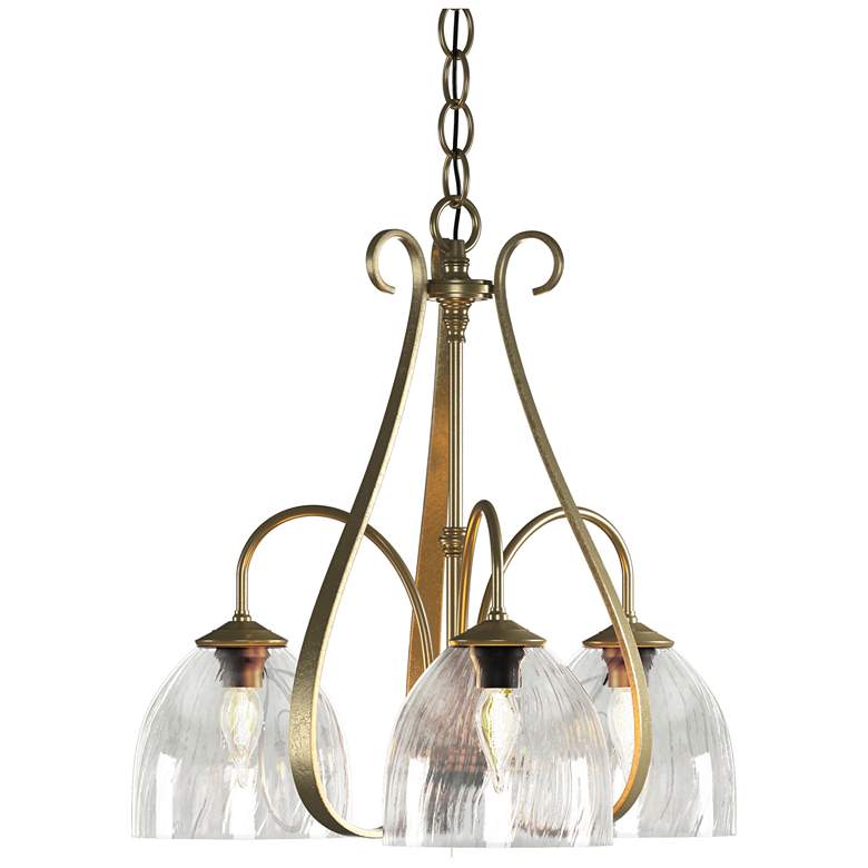 Image 1 Sweeping Taper 18.4"W 3 Arm 3 Shade Modern Brass Chandelier w/ Water G