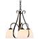 Sweeping Taper 18.4"W 3 Arm Oil Rubbed Bronze Chandelier With Opal Gla