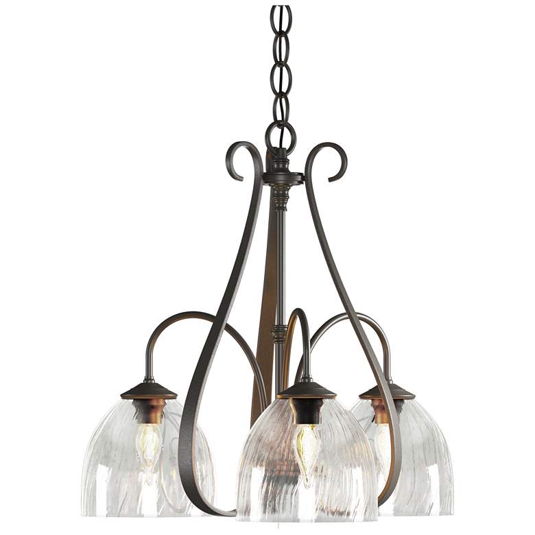 Image 1 Sweeping Taper 18 1/2" Wide Dark Smoke 3-Light Chandelier