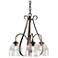 Sweeping Taper 18 1/2" Wide Dark Smoke 3-Light Chandelier
