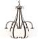 Sweeping Taper 24" Wide 5 Arm Bronze Chandelier With Opal Glass