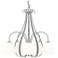 Sweeping Taper 24" Wide 5 Arm Vintage Platinum Chandelier With Opal Gl