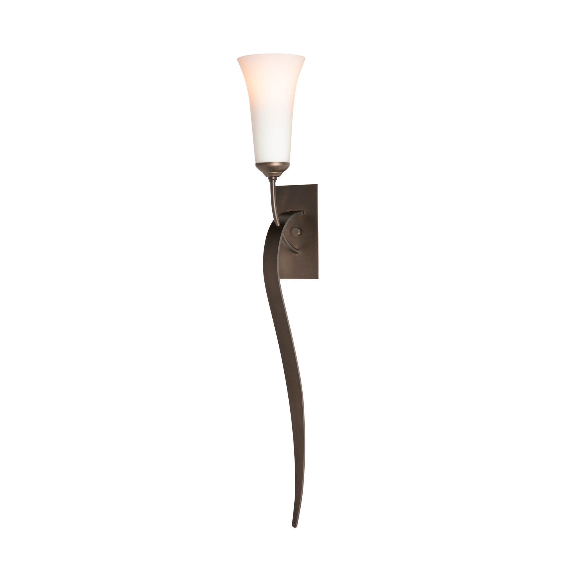 Image 2 Sweeping Taper 29" High Dark Smoke Sconce With Opal Glass Shade more views