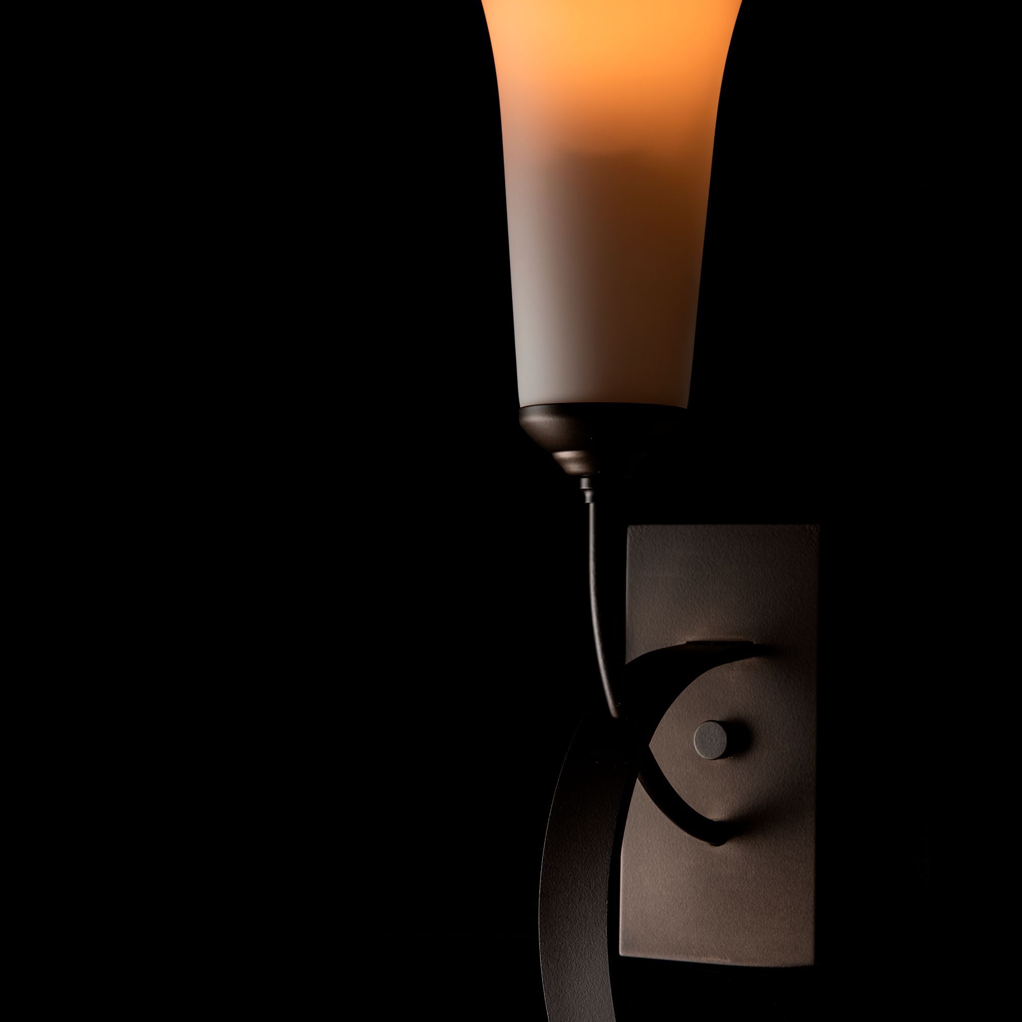 Image 3 Sweeping Taper 29" High Dark Smoke Sconce With Opal Glass Shade more views
