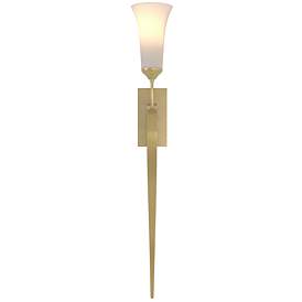Image1 of Sweeping Taper 29" High Modern Brass Wall Sconce